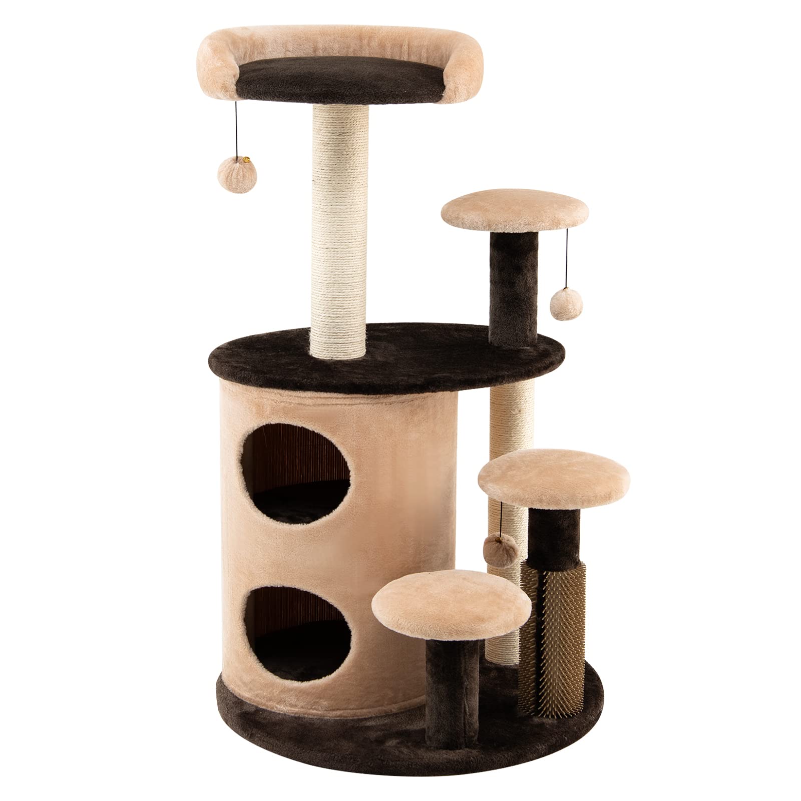 Arbre à chat Tangkula pour chats d'intérieur, tour à chat multi-niveaux de 101,6 cm avec poteaux à griffer